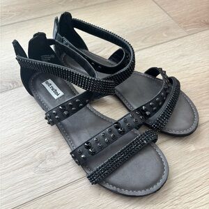 Black Studded Sandals